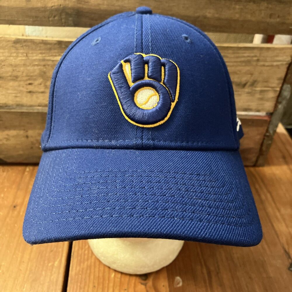 New Era Milwaukee Brewers Baseball Hat Medium Large Cap Retro Logo Flexfit